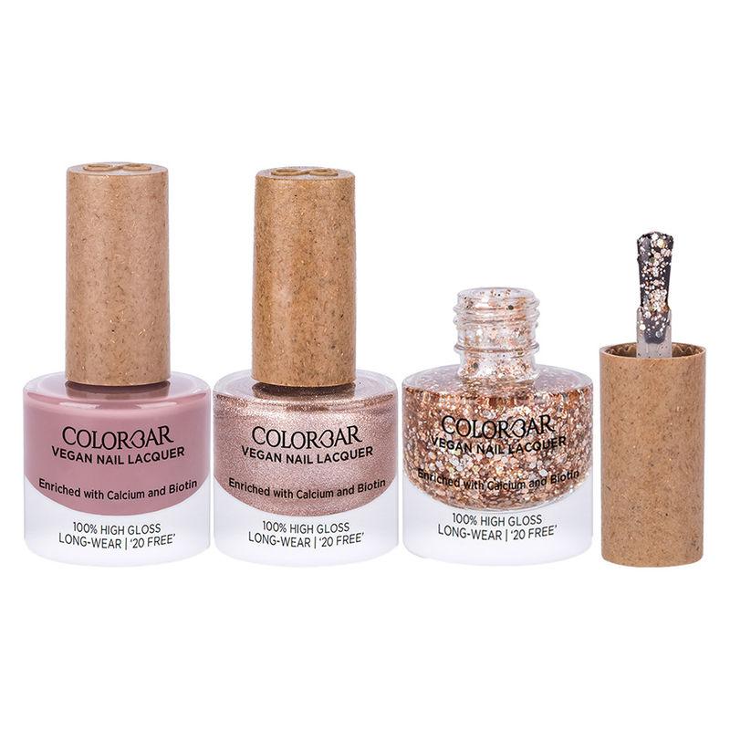 colorbar vegan nail lacquer - glancy + princely + whimsical combo