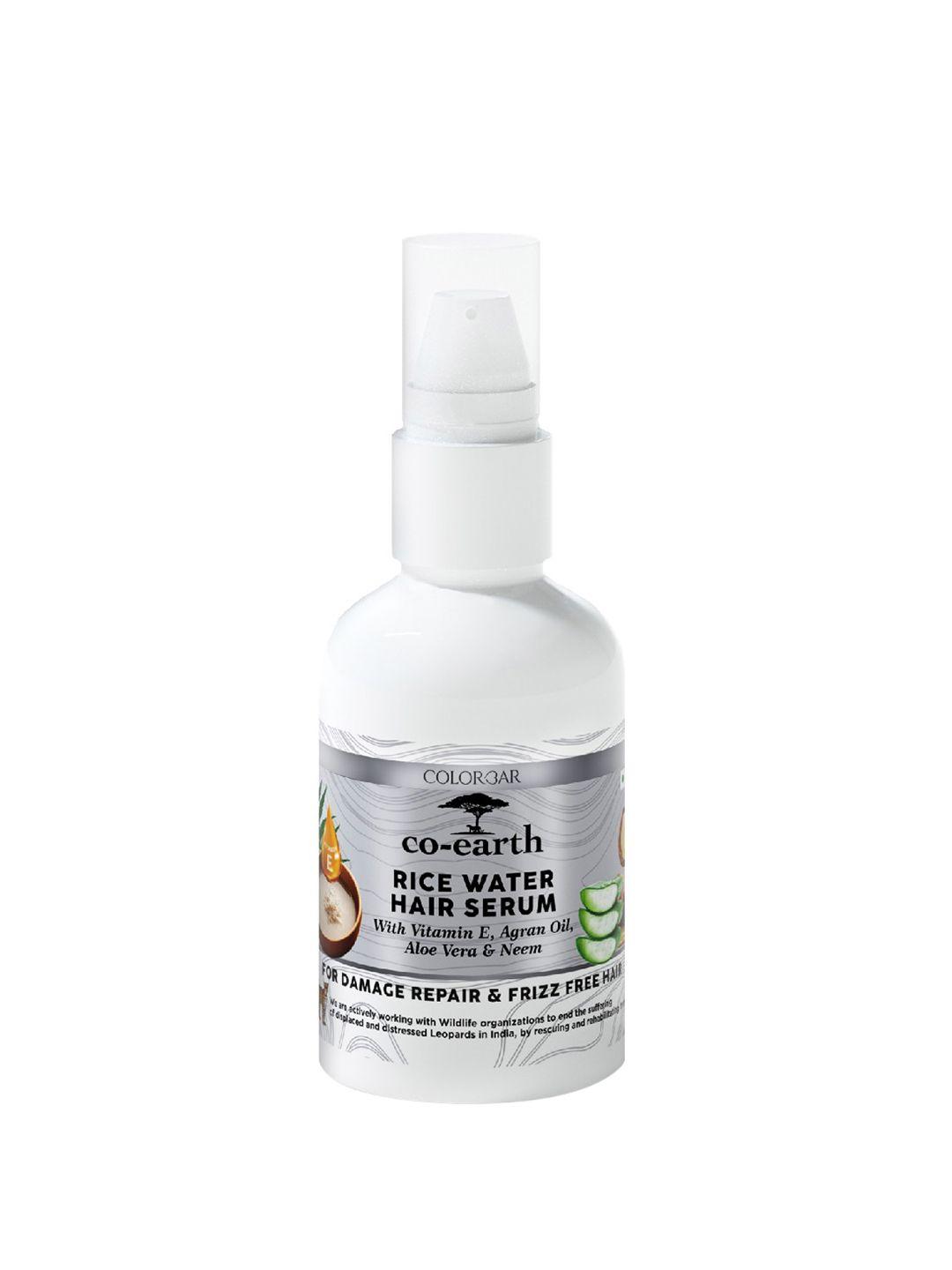 colorbar co-earth rice water hair serum with argan oil & aloevera - 100 ml