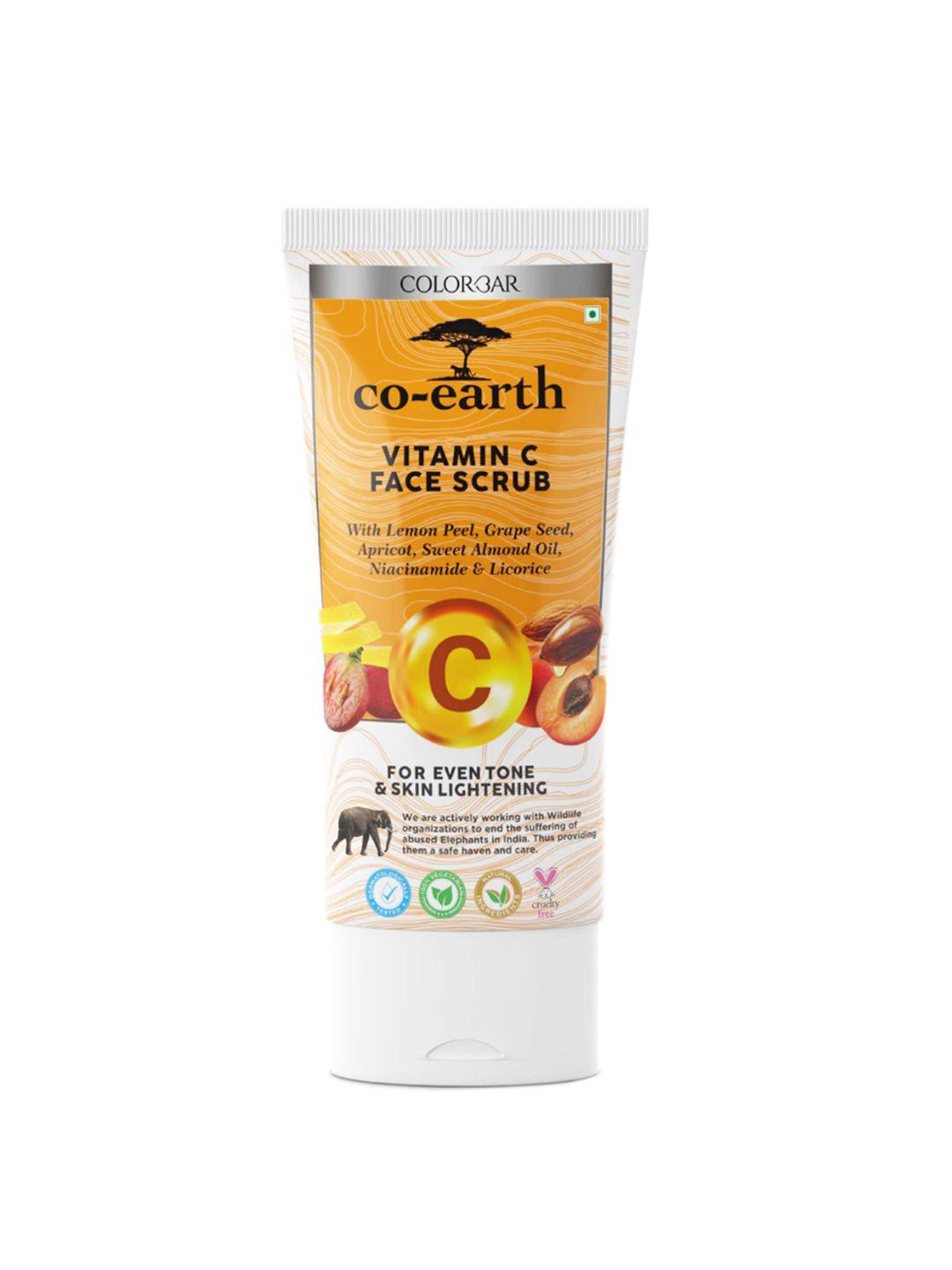 colorbar co-earth vitamin c face scrub with lemon peel & grape seed - 100g