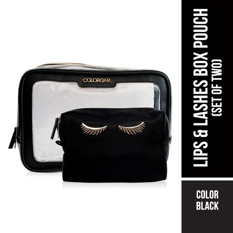 colorbar pouch lips & lashes box pouch(set of 2) - black