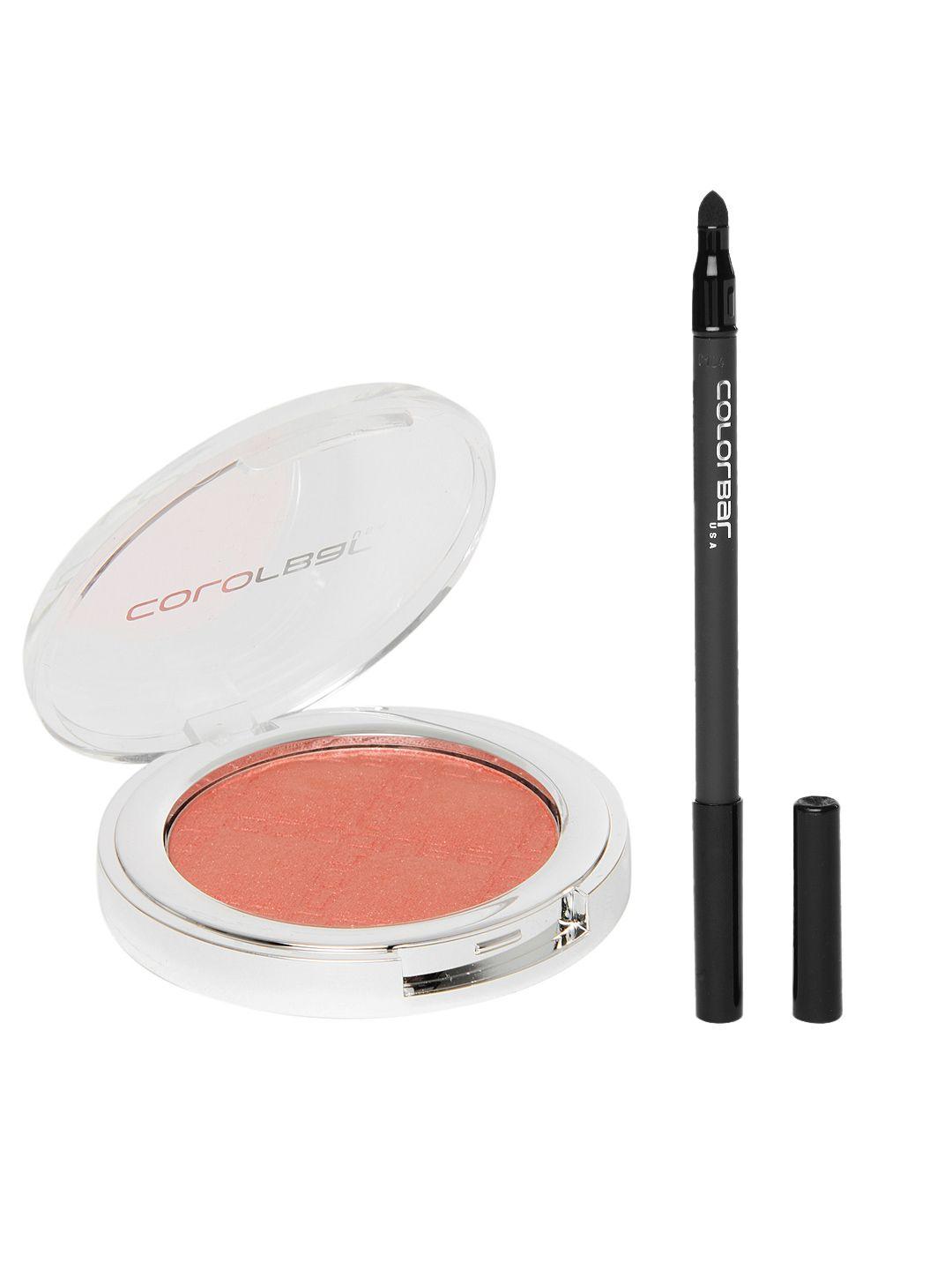 colorbar set of cheekillusion blush -coral craving 009 & just smoky kajal - just black 001