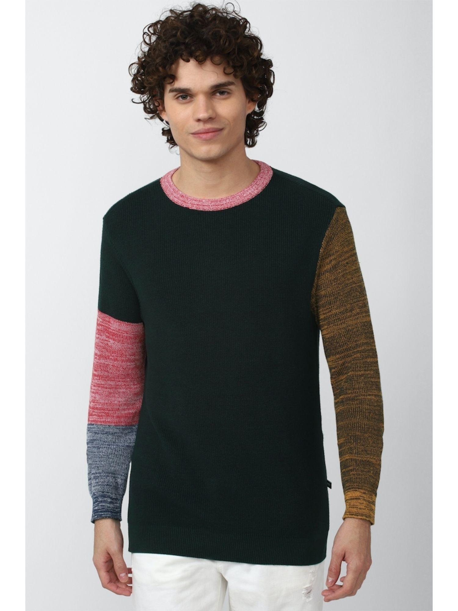 colorblock black sweater