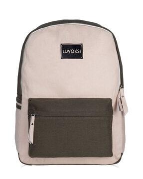 colorblock laptop backpack with adjustable straps