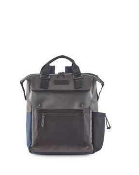 colorblock laptop backpack with zip closure