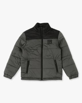 colorblock zip-front jacket