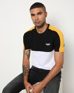 colorblock crew-neck slim fit t-shirt