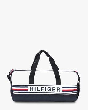 colorblock duffel bag with detachable strap