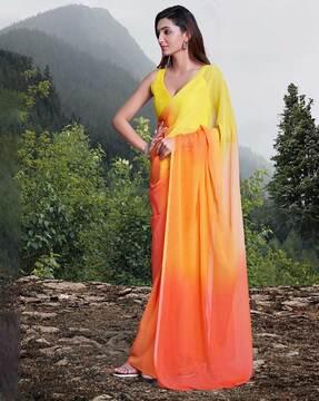 colorblock organza half & half saree