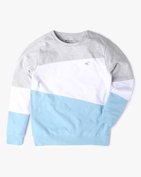 colorblock round-neck sweatshirt