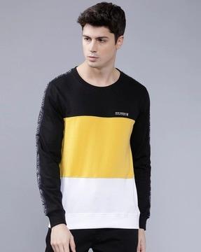 colorblock slim fit full-sleeve t-shirt