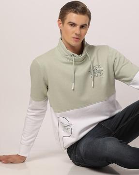 colorblock slim fit hoodie