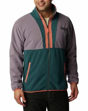 colorblock zip-front jacket with insert pocket