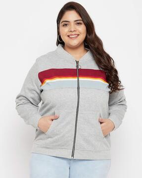 colorblocked sweatshirt with kangaroo pockets