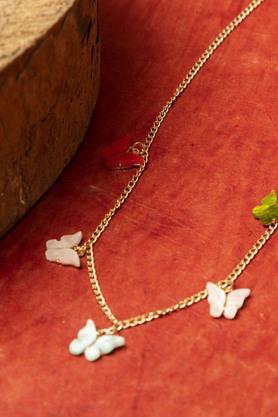 colorful butterfly design chain necklace