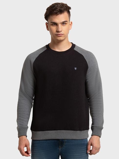 colorplus black tailored fit colour block sweatshirt