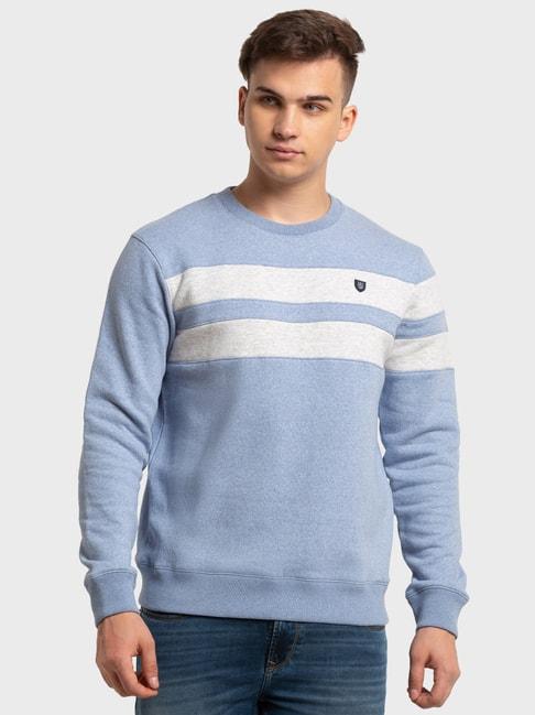 colorplus blue tailored fit striped sweatshirt