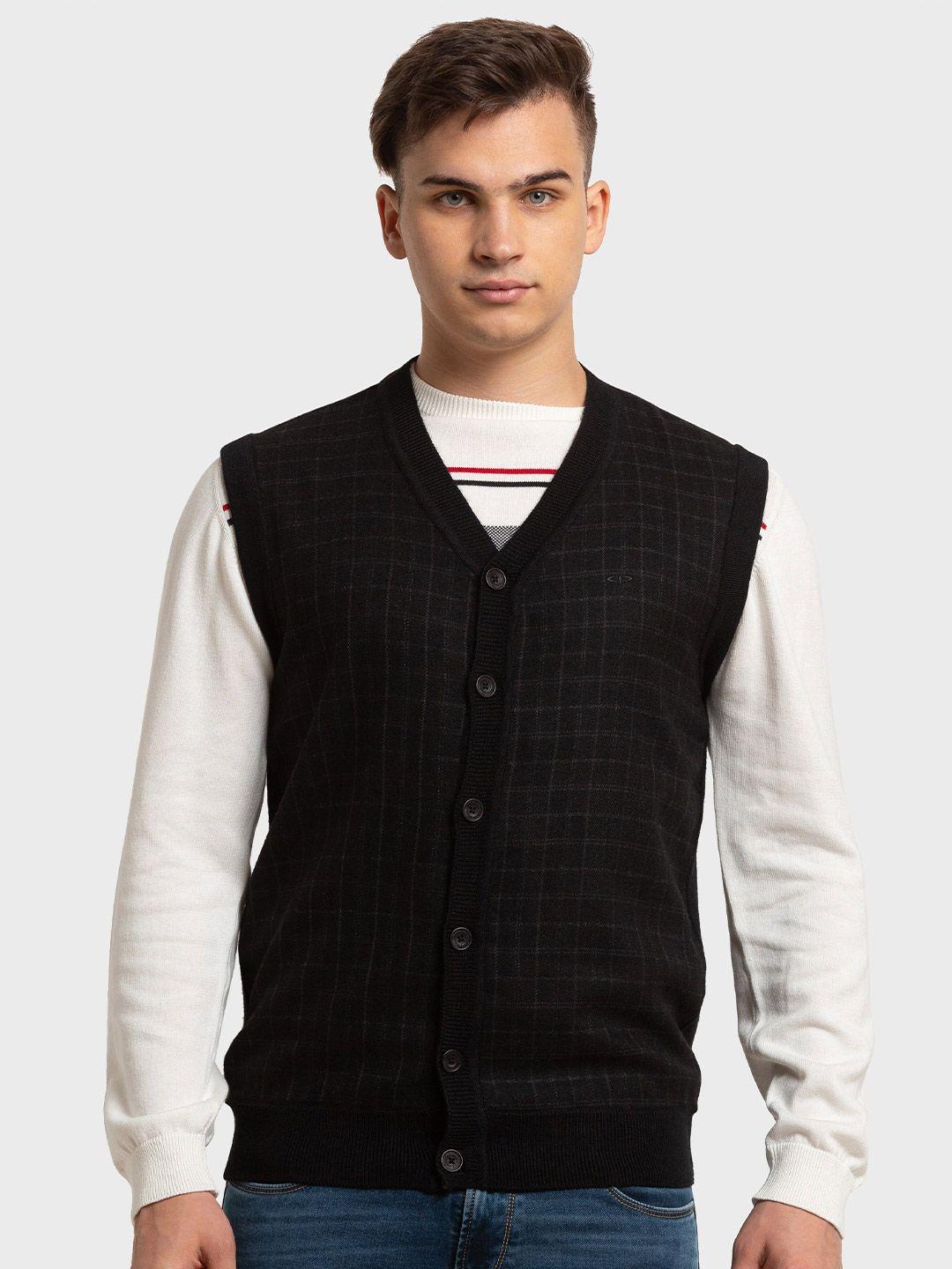 colorplus-checked-sleeveless-v-neck-cardigan-sweater