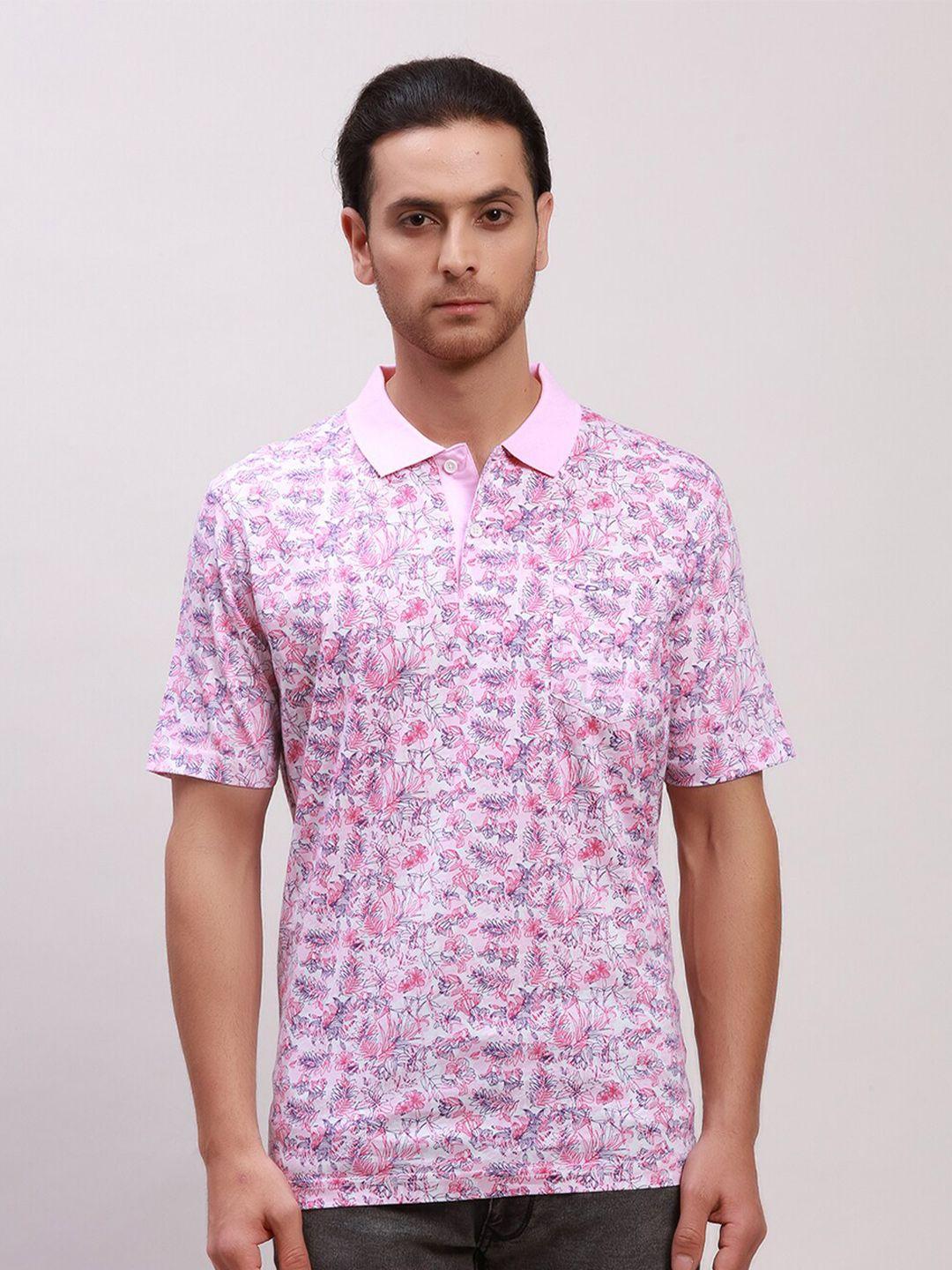 colorplus floral printed polo collar t-shirt