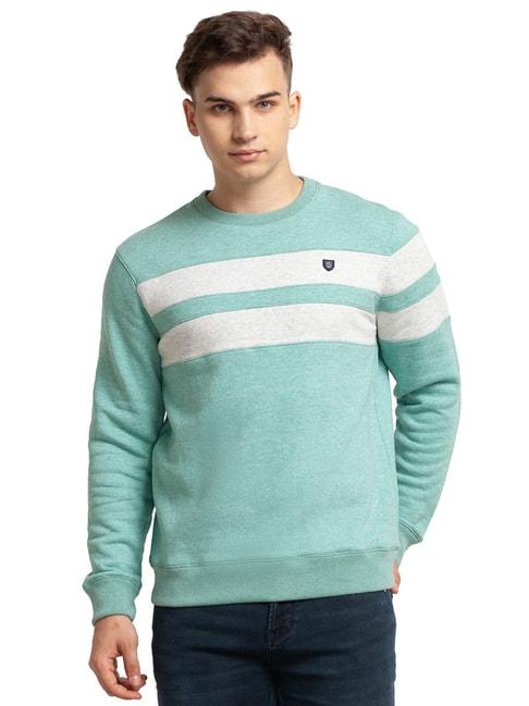 colorplus green tailored fit striped sweatshirt