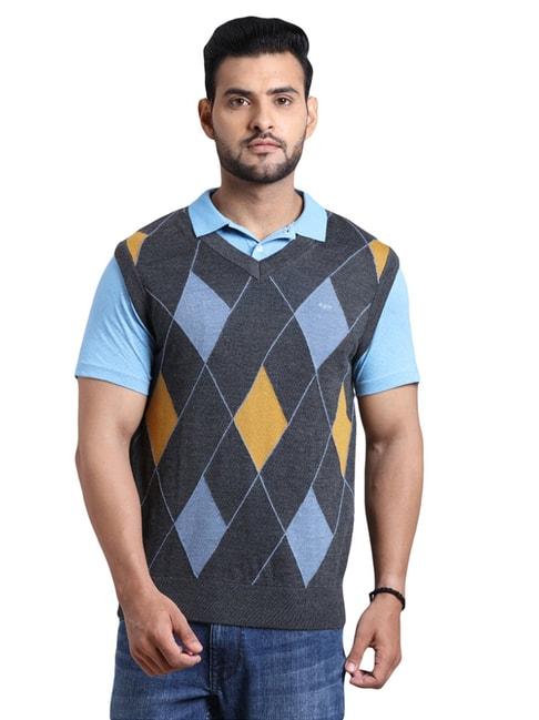 colorplus grey regular fit texture sweater