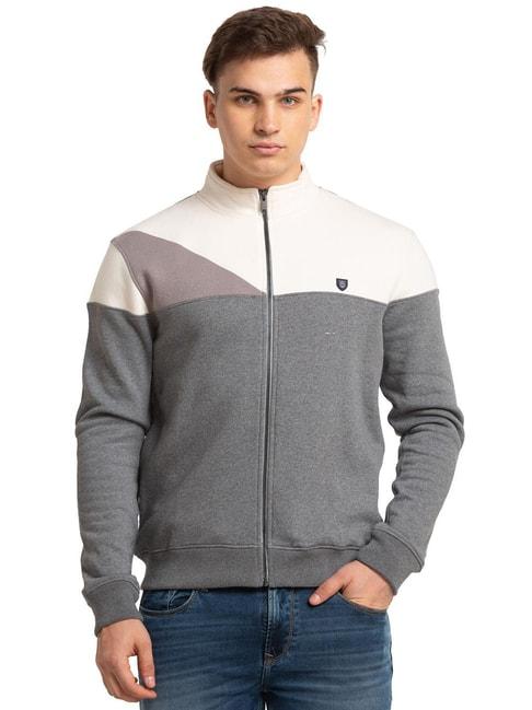 colorplus grey tailored fit colour block sweatshirt