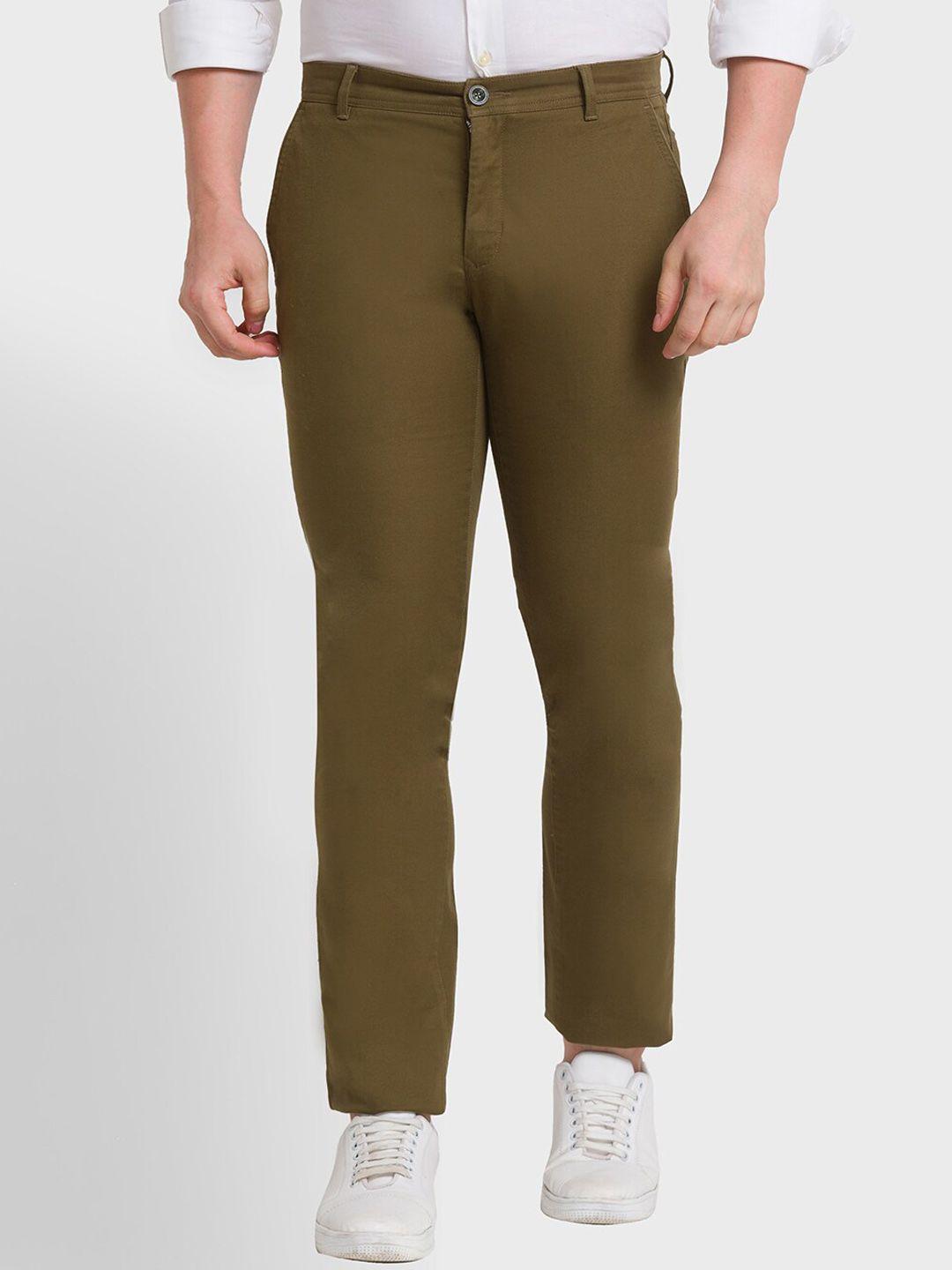 colorplus men cotton mid-rise regular fit trousers