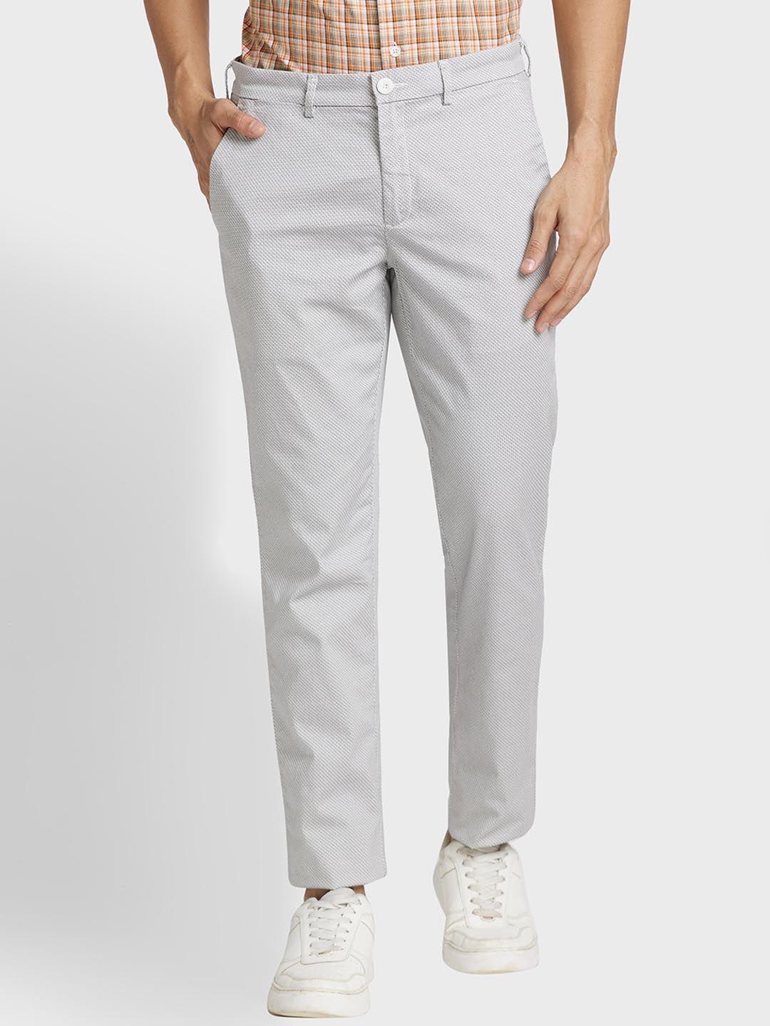 colorplus men mid rise cotton regular fit trousers