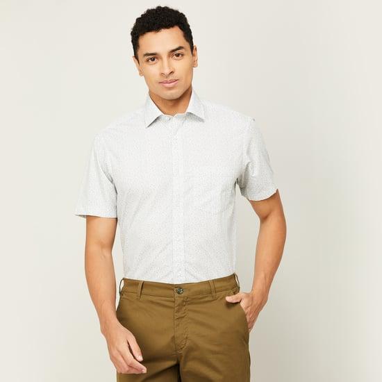 colorplus men printed half sleeves slim fit casual shirt