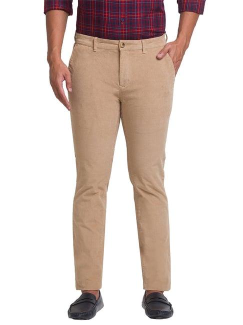 colorplus beige regular fit flat front trousers