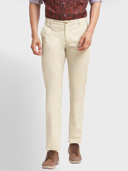 colorplus beige regular fit trousers
