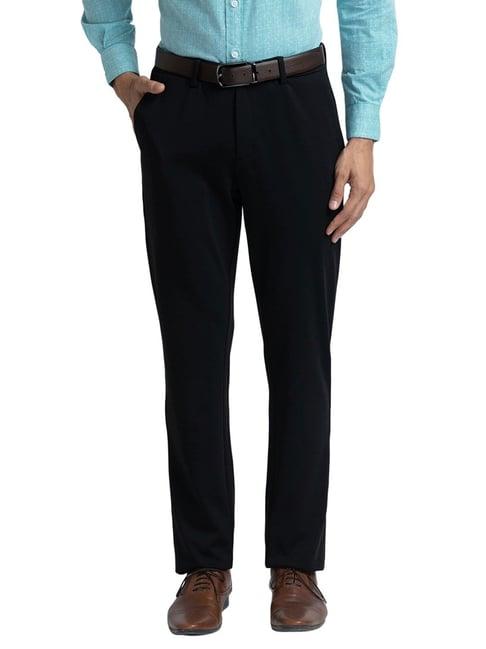 colorplus black contemporary fit trousers