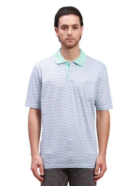 colorplus blue comfort fit polo printed t-shirt