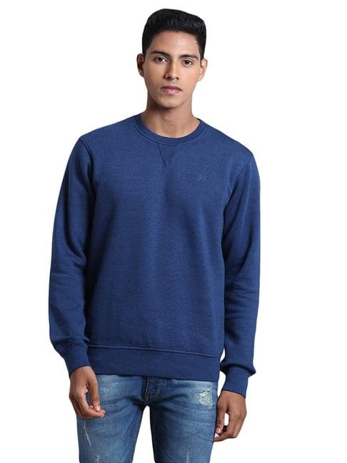 colorplus blue cotton tailored fit sweatshirt