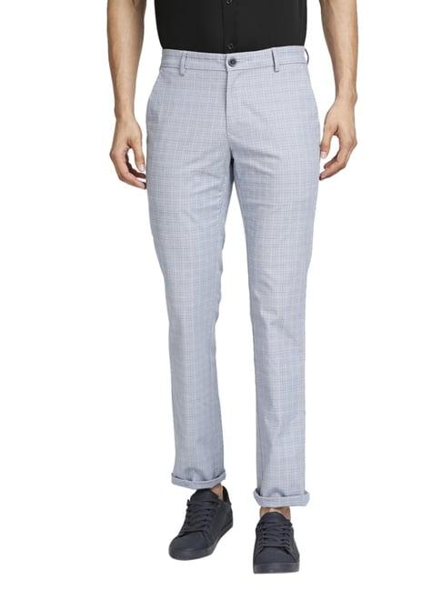 colorplus blue regular fit checks chinos