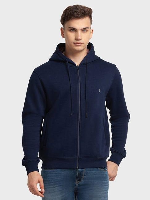 colorplus blue tailored fit hooded sweatshirt