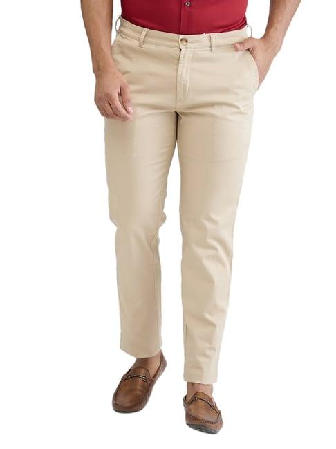 colorplus brown slim fit trousers