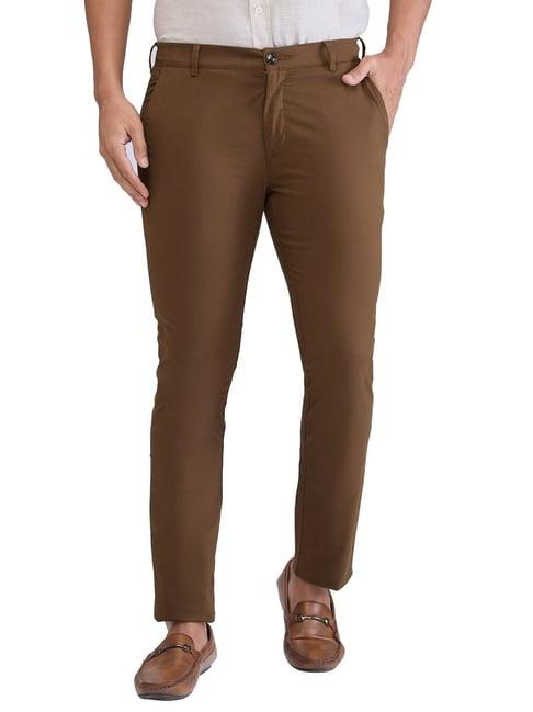 colorplus brown super slim fit trousers