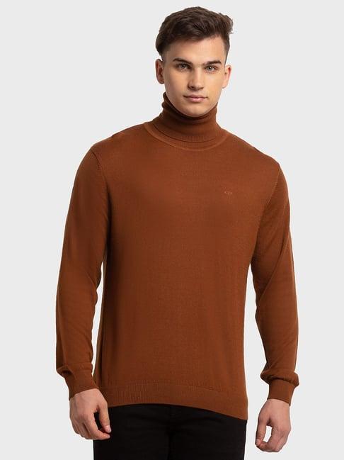 colorplus brown tailored fit sweaters