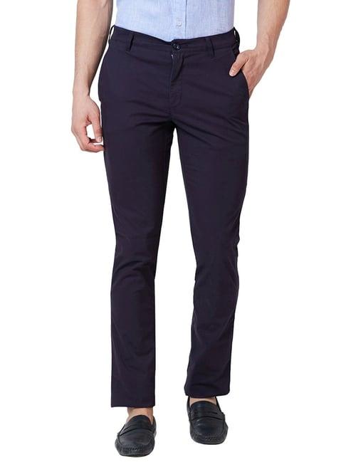 colorplus dark blue contemporary fit trousers