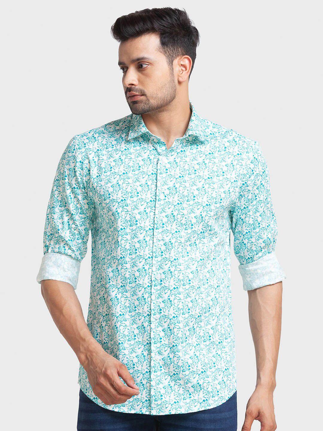 colorplus floral printed cotton formal shirt