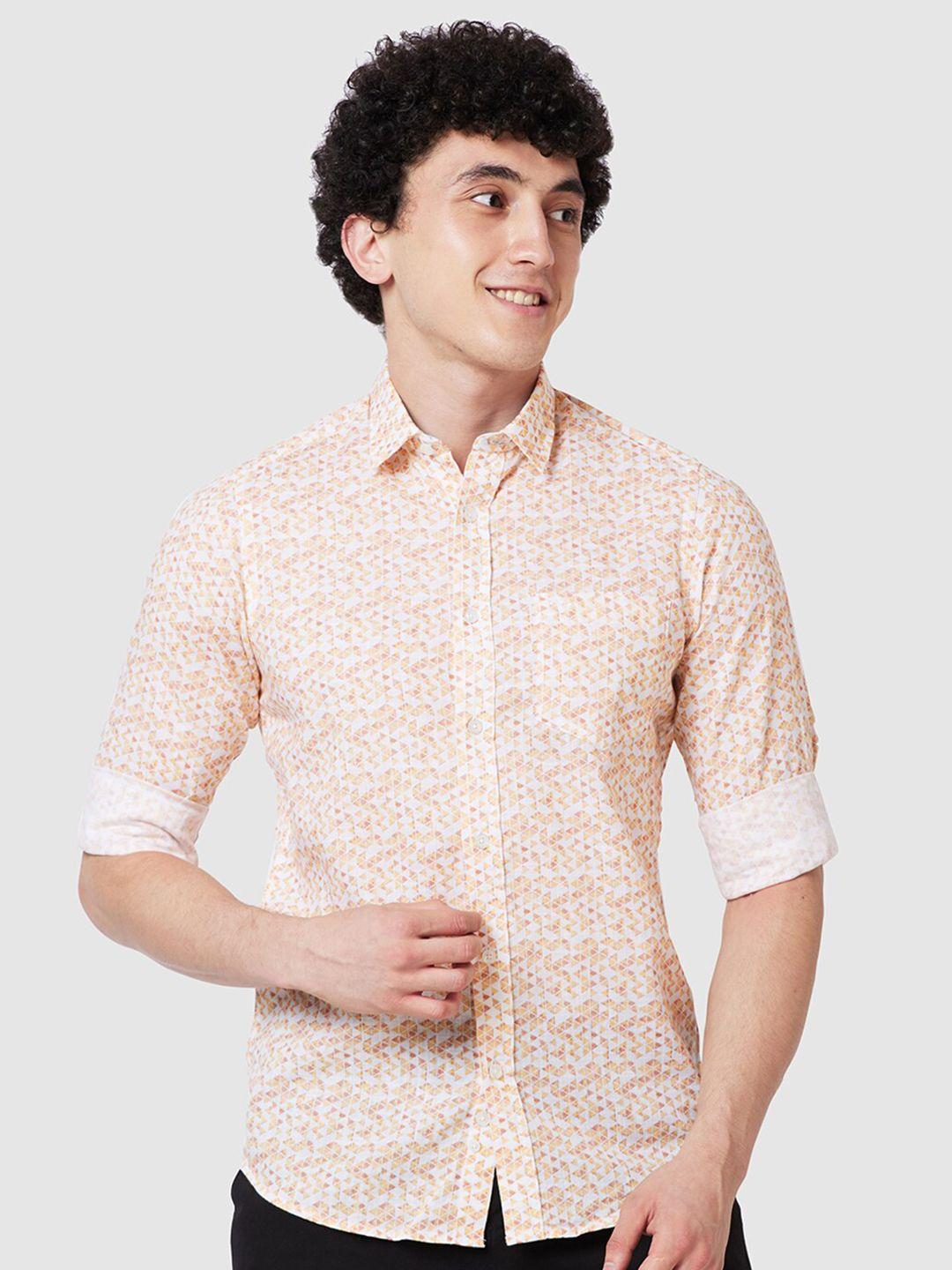 colorplus geometric printed cotton casual shirt
