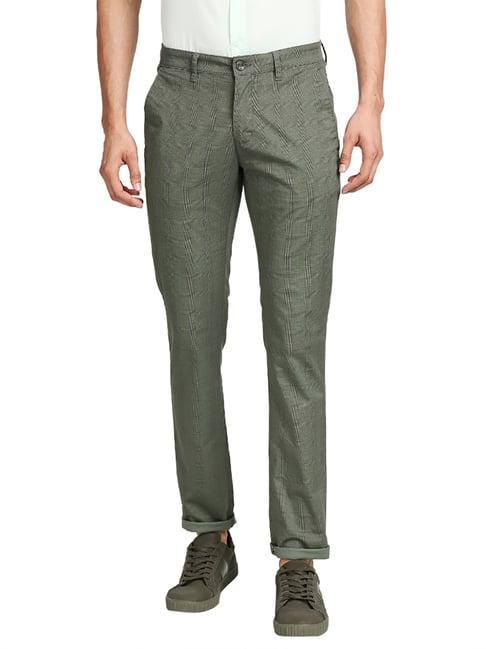 colorplus green regular fit flat front trousers