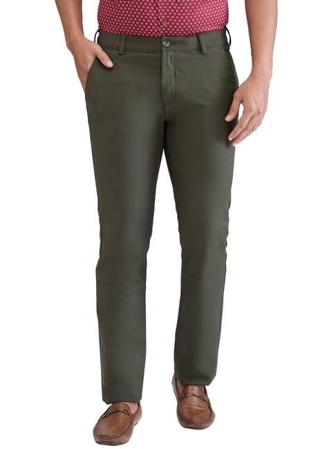 colorplus green slim fit trousers