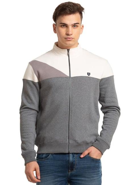 colorplus grey tailored fit colour block sweatshirt