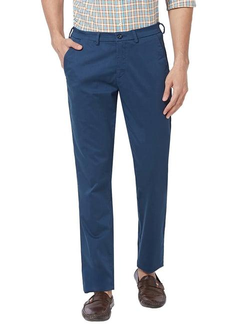 colorplus medium blue contemporary fit trousers