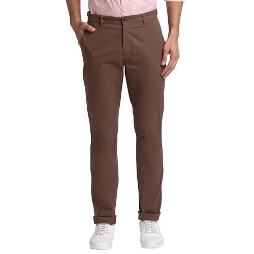 colorplus men's solid piece dyed pattern contemporary fit cotton blend flat front casual trouser (size: 36)-cmtr11866-o5