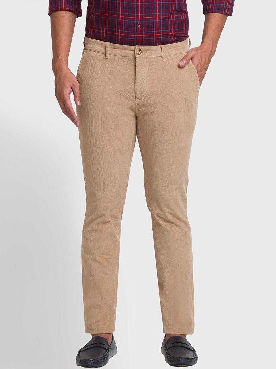 colorplus men beige medium fawn trousers