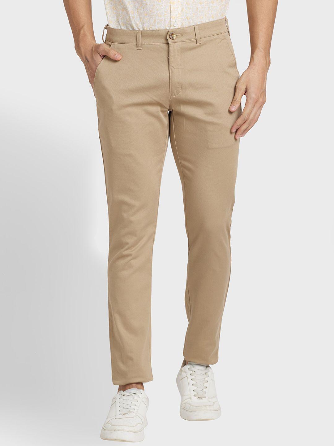 colorplus men cotton mid-rise regular chinos trousers
