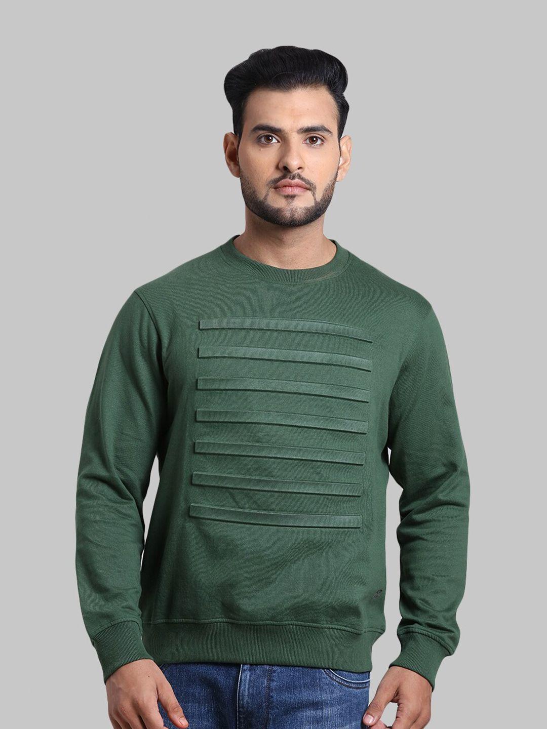 colorplus men green printed sweatshirt