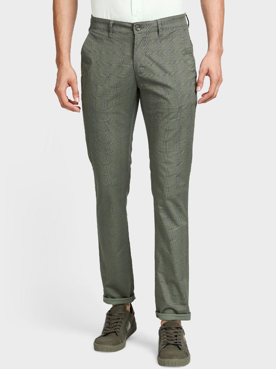 colorplus men green printed trousers